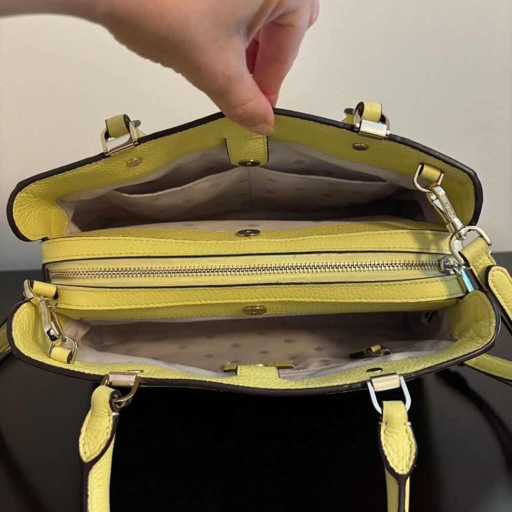 Kate Spade Leila Medium Light Yellow Triple Compartment Satchel - Picture 10 of 13